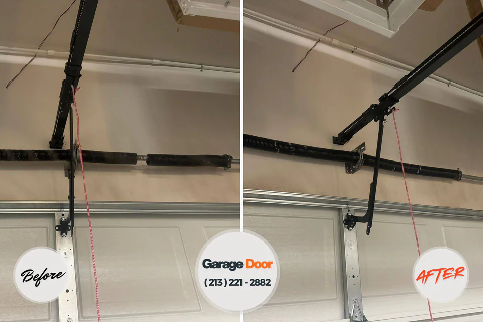 Before and after: garage door repair Farmer City, IL